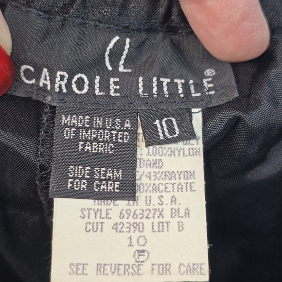 VINTAGE CAROLE LITTLE BLACK MAXI SKIRT TULLE OVERLAY LINED PARTY WOMENS 10 - Picture 7 of 9